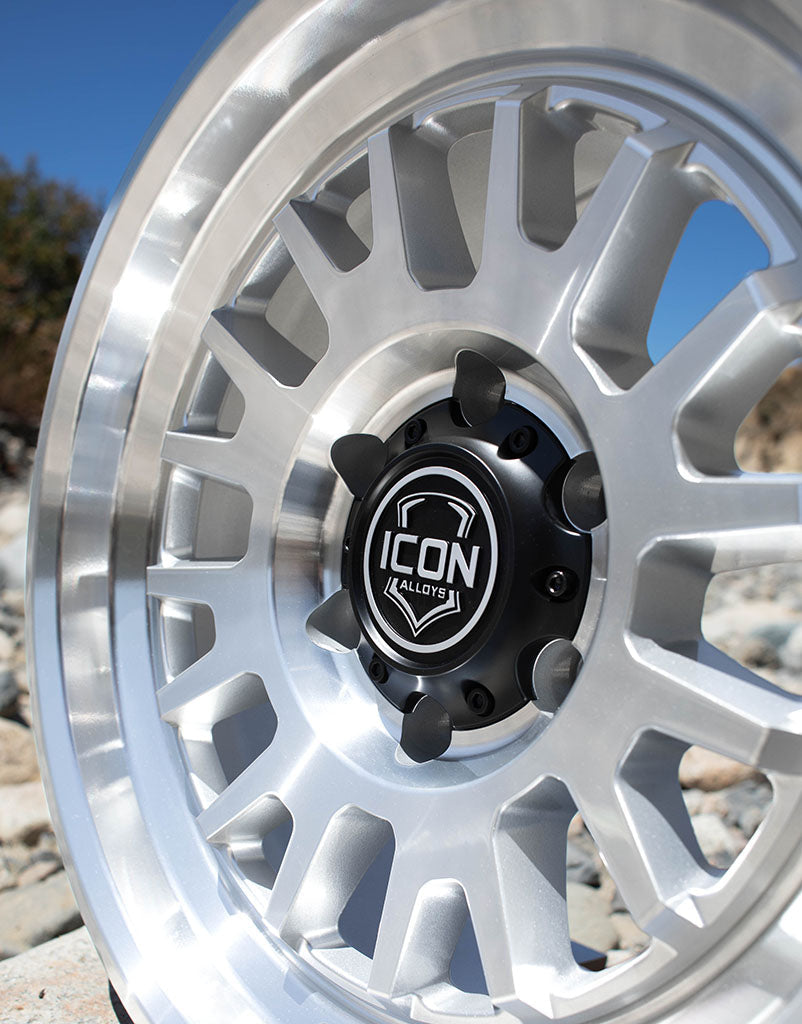 ICON Alloys Anza Silver Machined 17x8.5 5x150 25mm Offset 5.75" BS (8217855557SM)