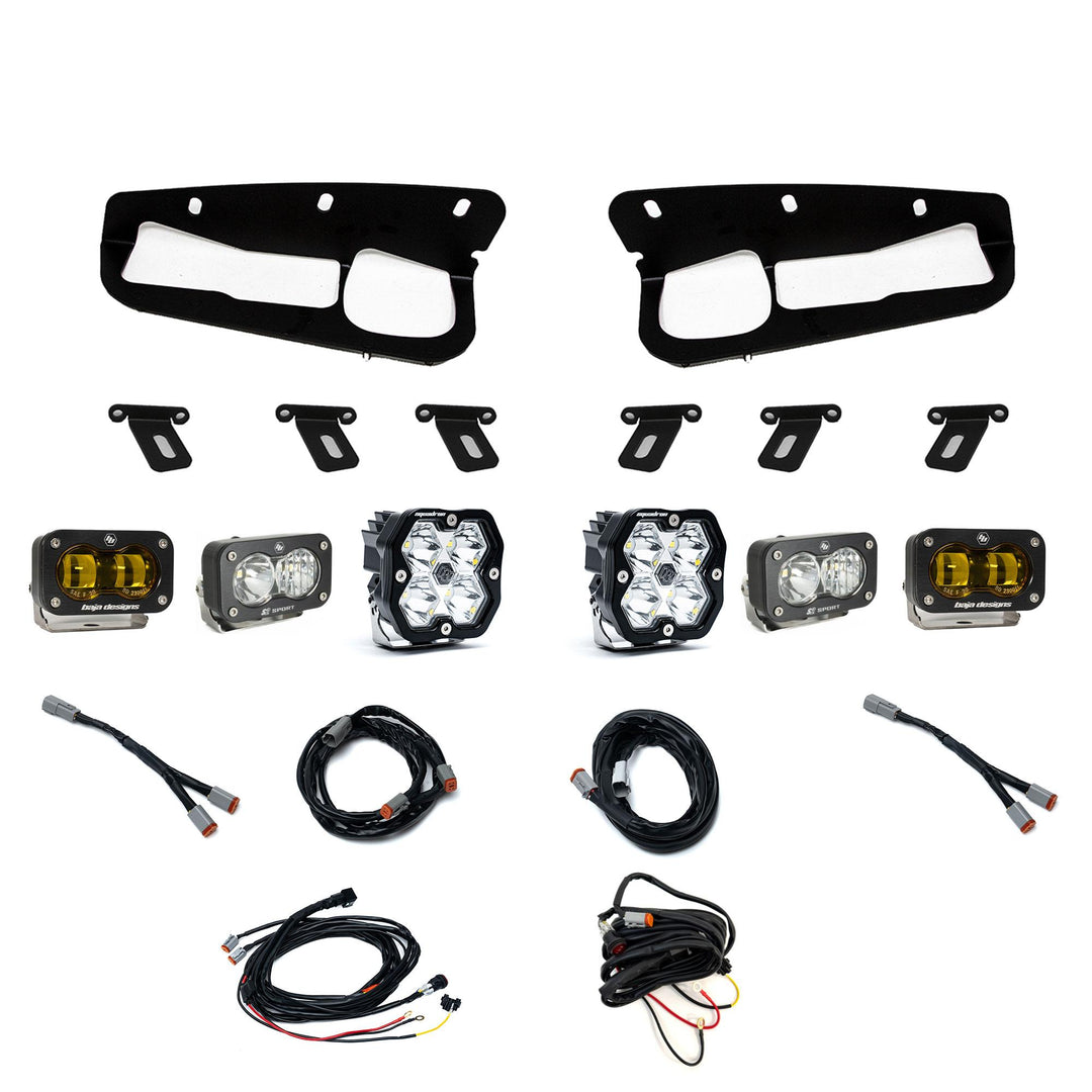 Squadron 2.0 Sport/S2 Sport/S2 Sae Sportman Fog Pocket Light Kit Ford 2021-27 Bronco 2022-24 Bronco Raptor w/ Steel Bumper Baja Amber Toggle 44-0083