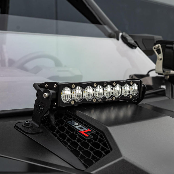 S8 10 Inch Light Bar Hood Mount Kit Polaris 2025 RZR ProR; ProS; ProXP, Clear
