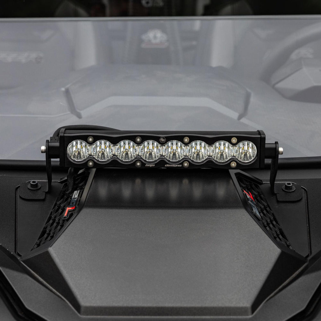 S8 10 Inch Light Bar Hood Mount Kit Polaris 2025 RZR ProR; ProS; ProXP, Clear