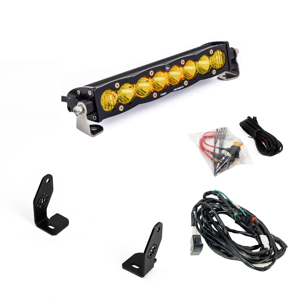 S8 10 Inch Light Bar Hood Mount Kit Polaris 2025 RZR ProR; ProS; ProXP, Baja Amber 44-8300