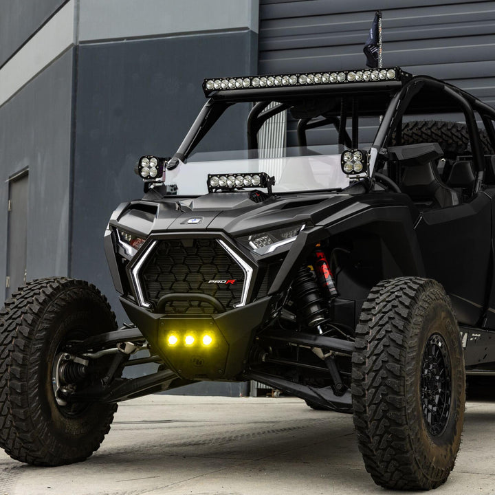 OnX6+ 10 Inch Light Bar Hood Mount Kit Polaris 2025 RZR ProR; ProS; ProXP, Clear