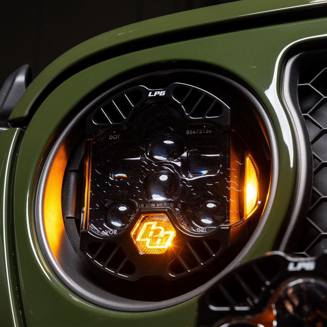 DOT LP6 LED Headlight Kit Jeep 2018-2025 Wrangler JL 2020-2025 Gladiator JT w/LED Headlights (Amber)