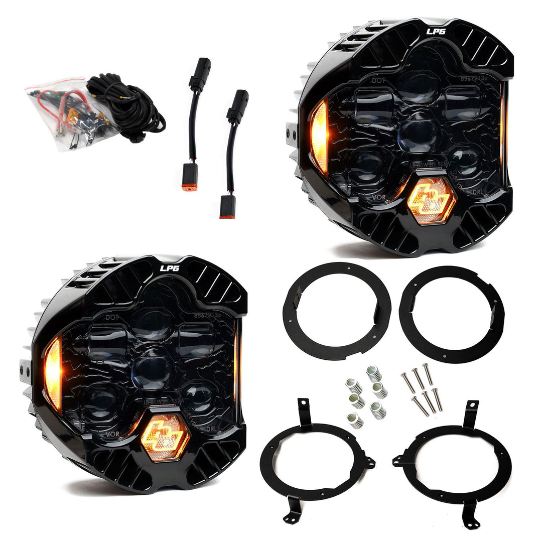 DOT LP6 LED Headlight Kit Jeep 2018-2025 Wrangler JL 2020-2025 Gladiator JT w/Halogen Headlights (Amber) 44-8312
