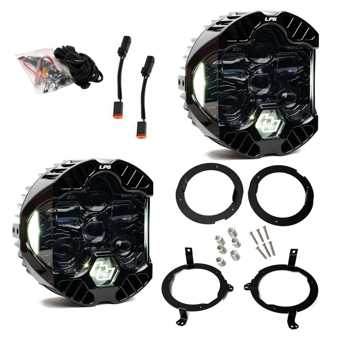 DOT LP6 LED Headlight Kit Jeep 2018-2025 Wrangler JL 2020-2025 Gladiator JT w/Halogen Headlights (White) 44-8313