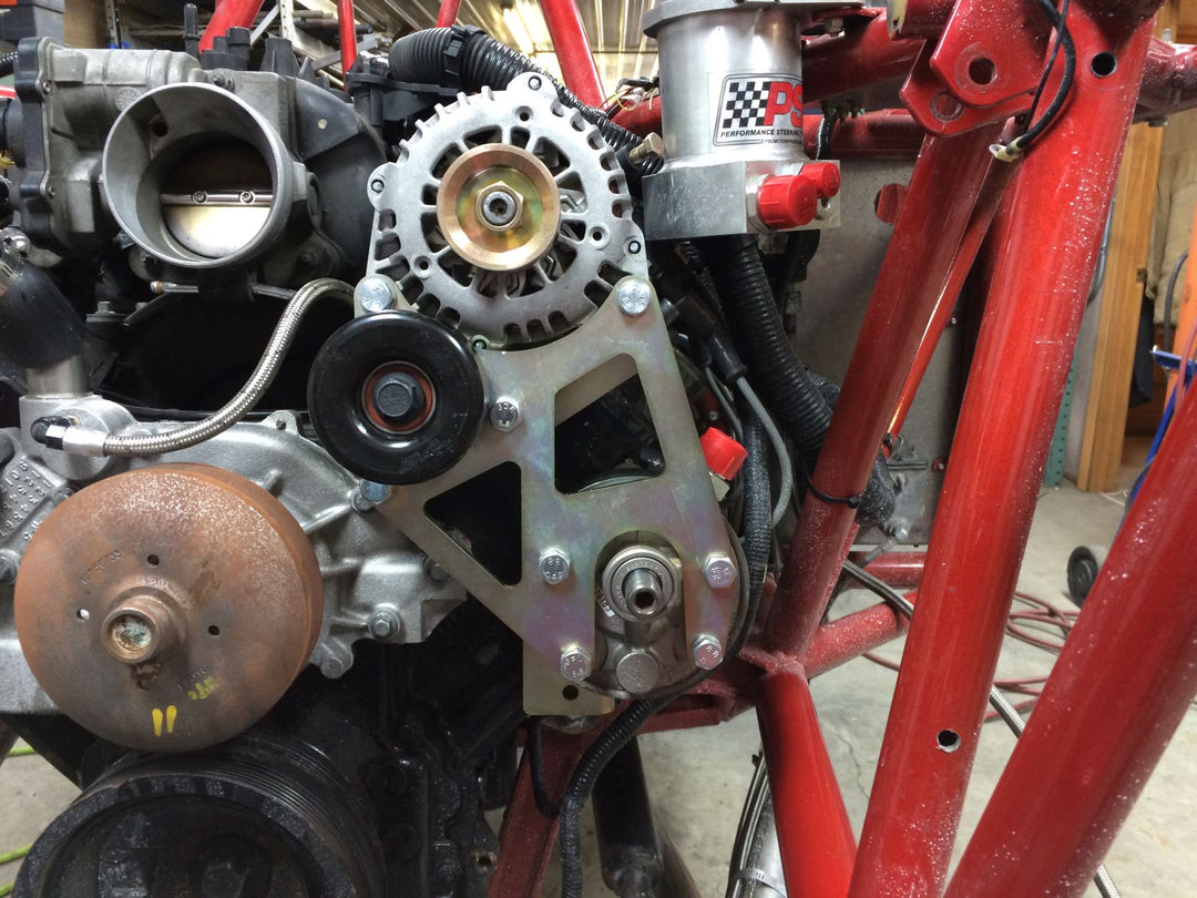 Goat Built 4401 LS Truck P-Pump and Alternator Relocation Bracket - Truck Belt Spacing