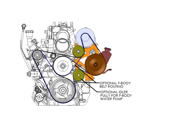 Goat Built 4401 LS Truck P-Pump and Alternator Relocation Bracket - Truck Belt Spacing