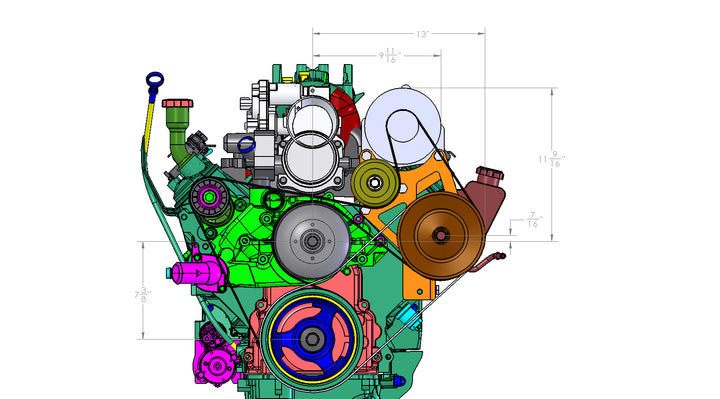 Goat Built 4401 LS Truck P-Pump and Alternator Relocation Bracket - Truck Belt Spacing