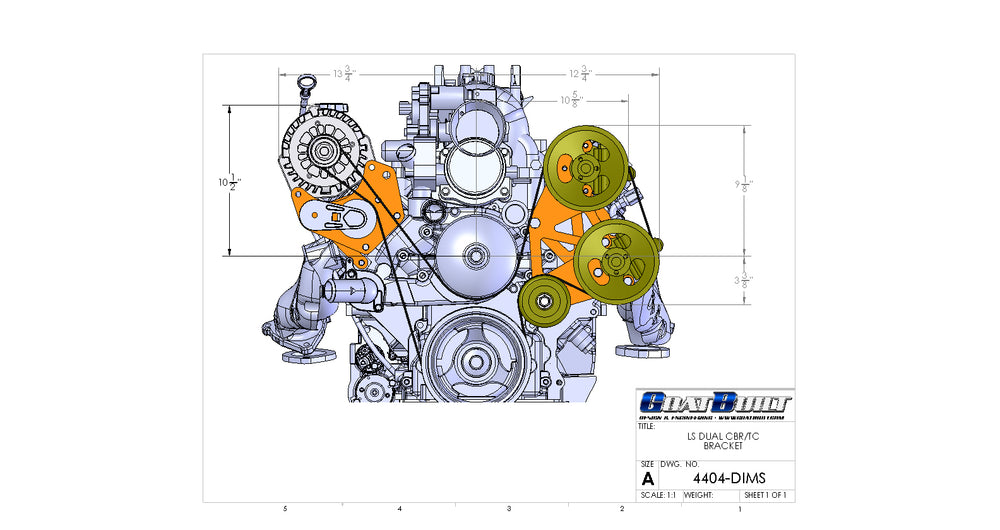 Goat Built 4404-F Driver Side Dual CBR/TC Pump Bracket - F-Body Spacing