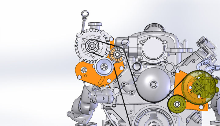 Goat Built 4405-20-LS3 Passenger Side Alternator/Tensioner Bracket - Truck Spacing, Camaro LS3 Water Pump