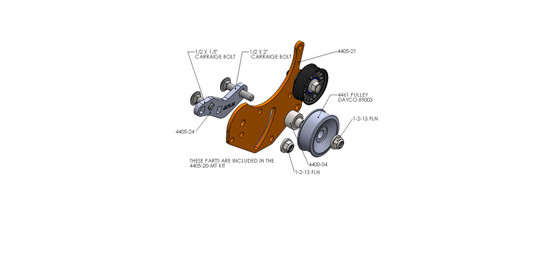 Goat Built 440520-MT Manual Tensioner Kit for 4405-20 Alternator Bracket