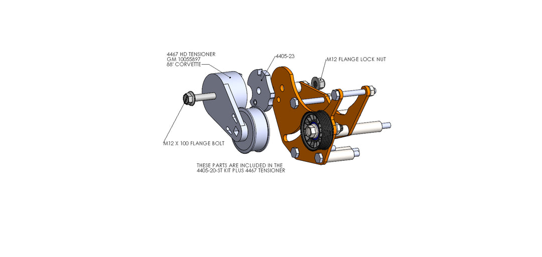 Goat Built 4405-20 Passenger Side Alternator/Tensioner Bracket - Truck Spacing