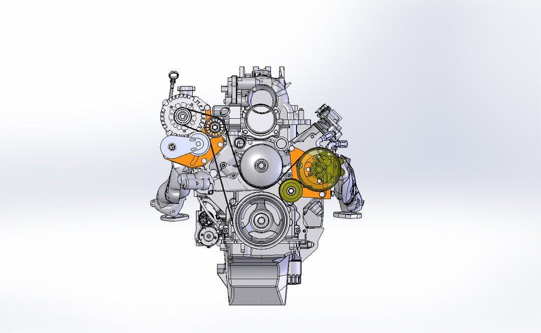 Goat Built 4405-20-LS3 Passenger Side Alternator/Tensioner Bracket - Truck Spacing, Camaro LS3 Water Pump