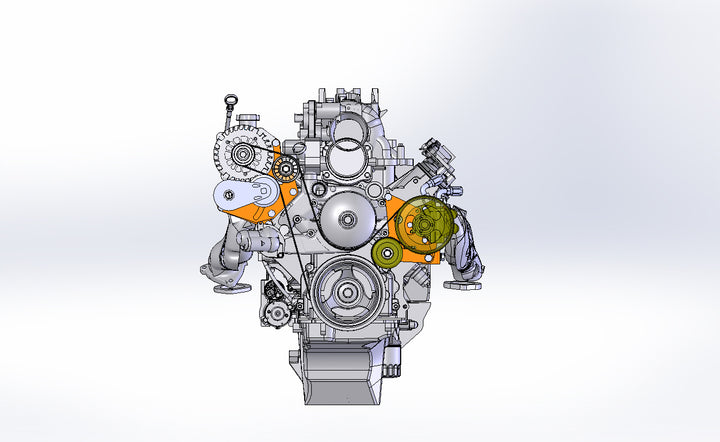 Goat Built 4405-20-LS3 Passenger Side Alternator/Tensioner Bracket - Truck Spacing, Camaro LS3 Water Pump