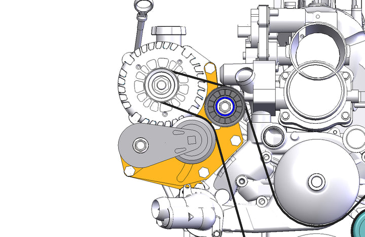 Goat Built 4405-20-F Passenger Side Alternator/Tensioner Bracket - F-Body Spacing