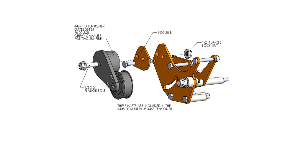 Goat Built 440520-ST Spring Tensioner Kit for 4405-20 Alternator Bracket
