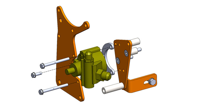 Goat Built 4421 LS Truck CBR/TC Pump and Alternator Relocation Bracket - Truck Belt Spacing