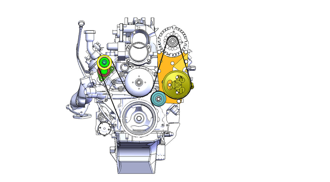 Goat Built 4421-F CBR/TC Pump and Alternator Relocation Bracket - F-Body Belt Spacing