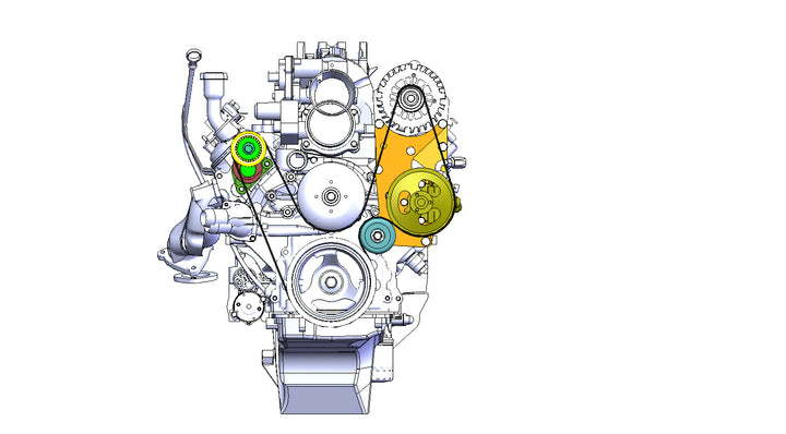 Goat Built 4421-F CBR/TC Pump and Alternator Relocation Bracket - F-Body Belt Spacing
