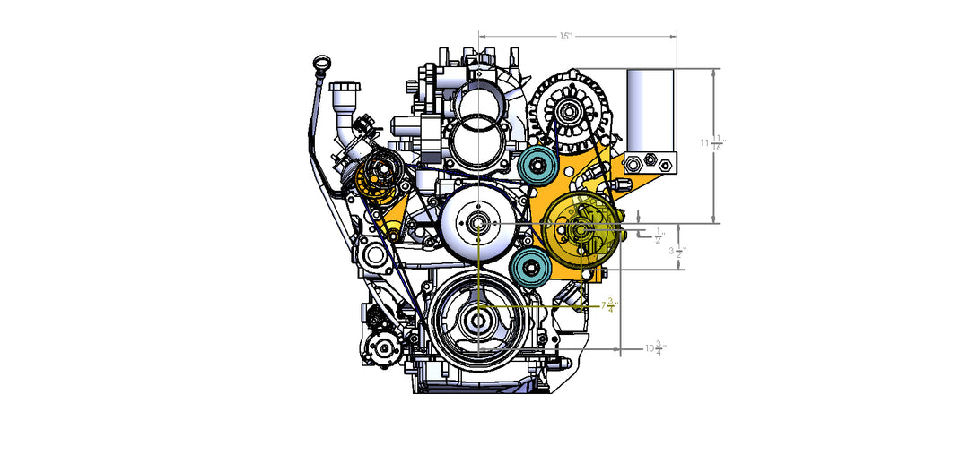 Goat Built 4421-F CBR/TC Pump and Alternator Relocation Bracket - F-Body Belt Spacing