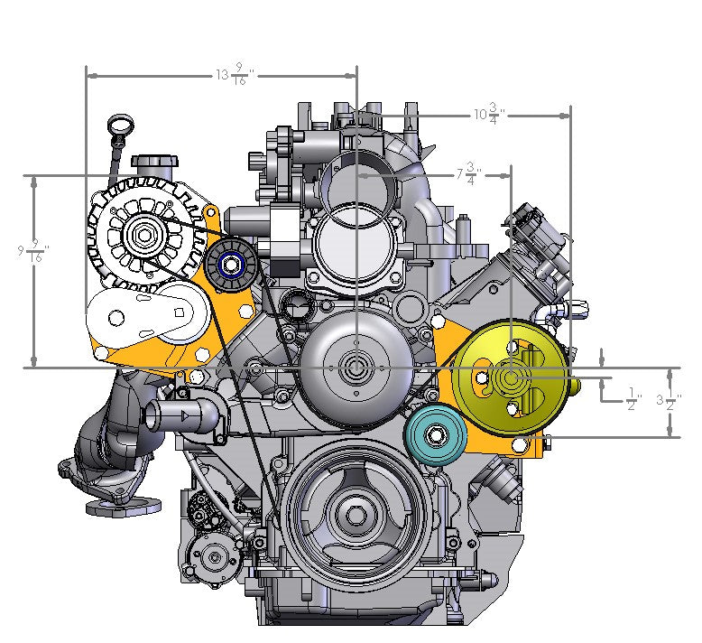 Goat Built 4422-F Driver Side CBR/TC Pump Bracket - F-Body Spacing