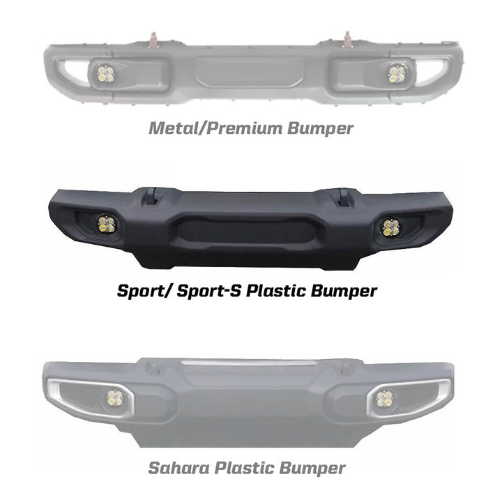 Jeep JL Fog Light Squadron-R SAE 18-Pres Wrangler JL Sport/Sport-S Fog Pocket Kit