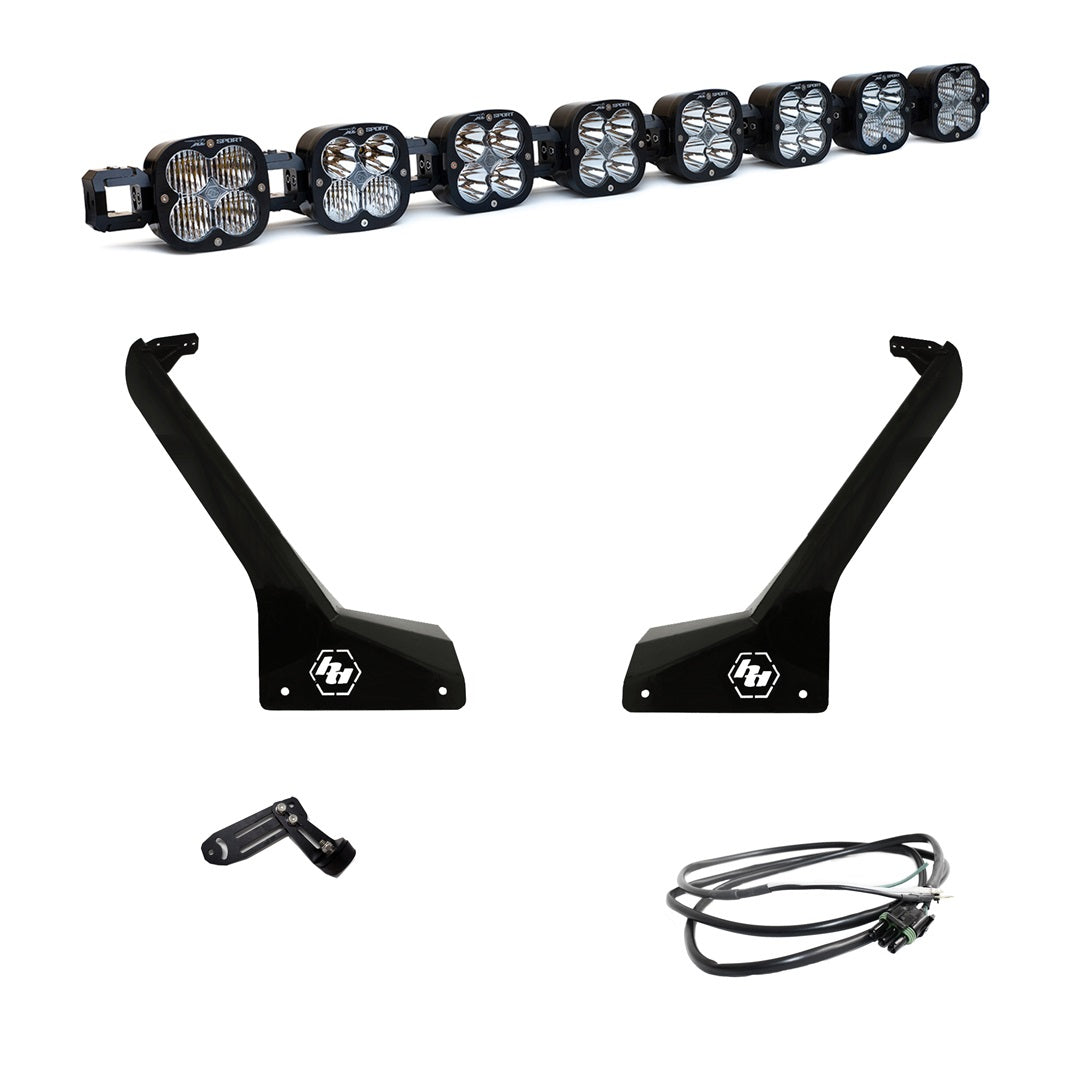 Jeep JL/JT Roof Bar LED Light Kit 8 XL Linkable w/Upfitter Baja Designs 447664UP