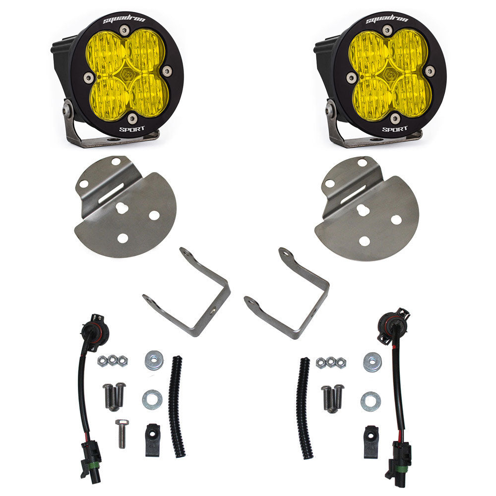 Squadron-R Sport Fog Pocket Kit - 15-19 Colorado/Canyon / Silverado/Sierra 2500HD/3500HD (Wide Cornering; Baja Amber) Baja Designs 447711