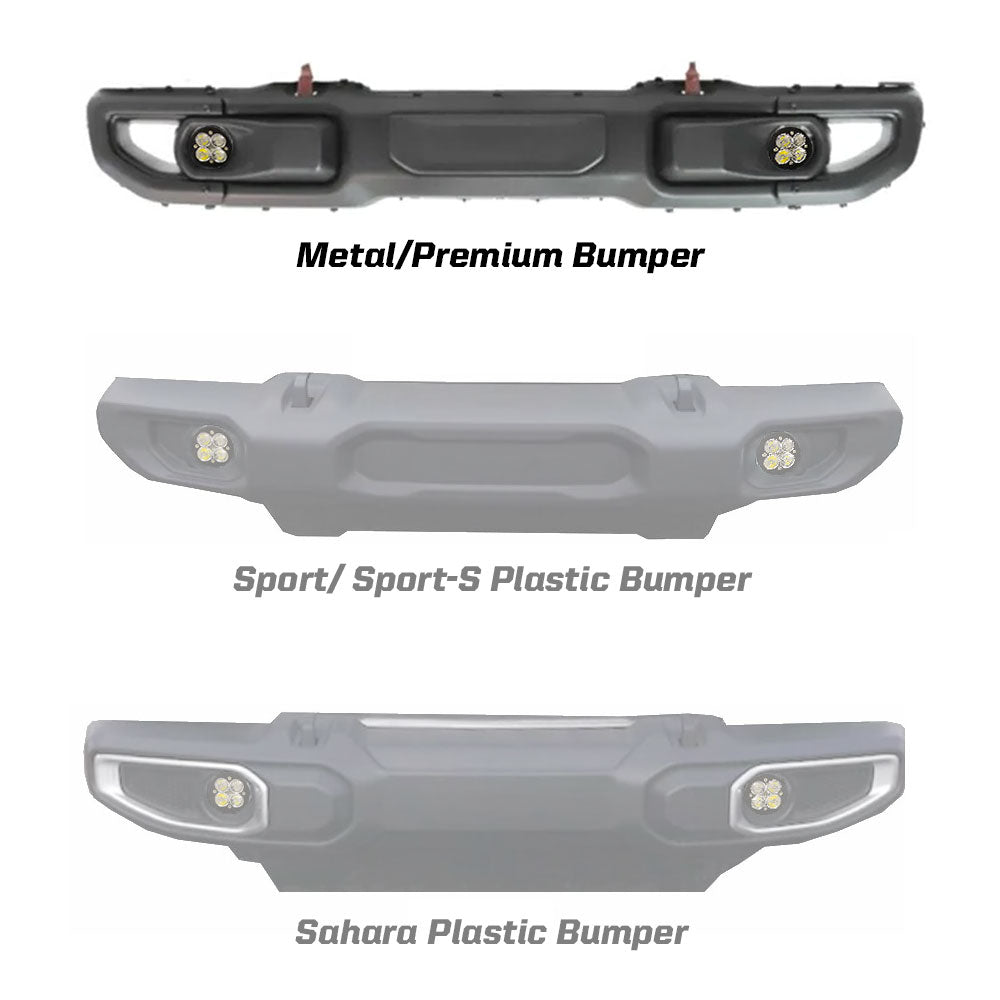 Jeep JL Fog Light Squadron-R 18-Pres Wrangler JL Rubicon Fog Pocket Kit Baja Amber
