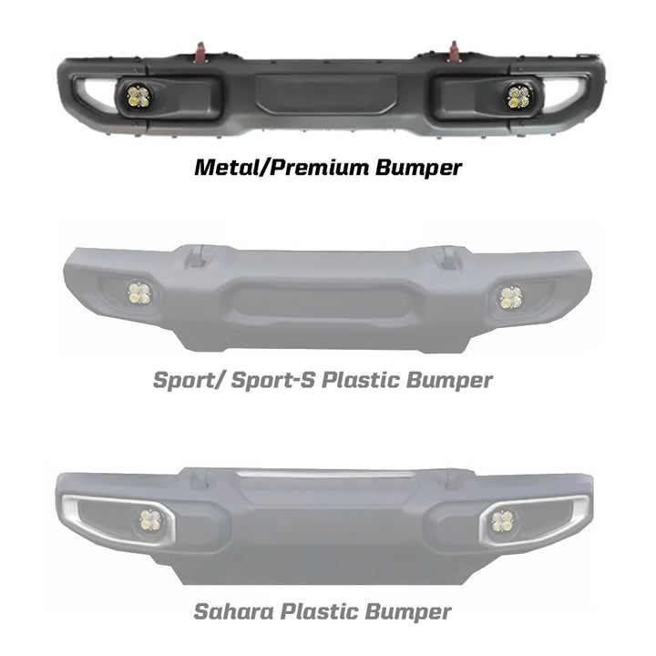 Jeep JL Fog Light Squadron-R 18-Pres Wrangler JL Rubicon Fog Pocket Kit Baja Amber