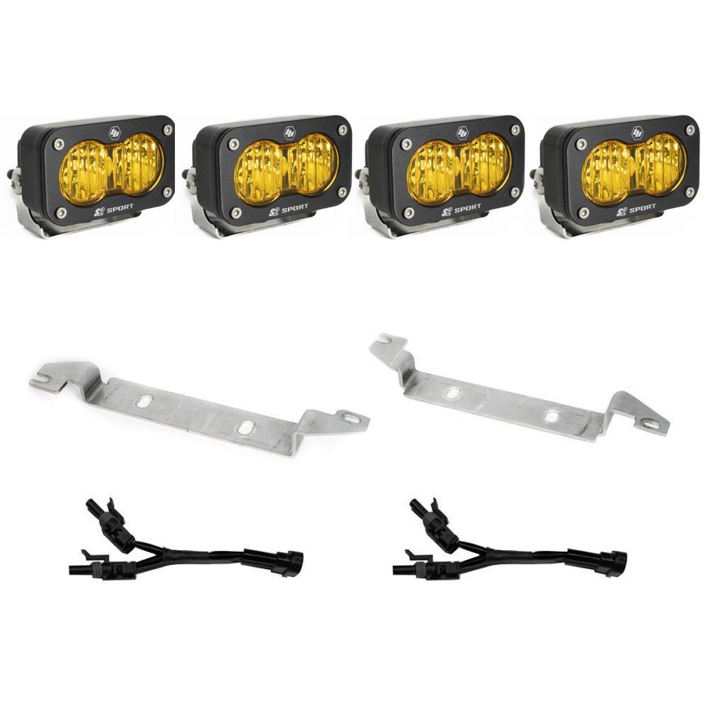 S2 Sport Fog Pocket Kit - 22-Present Toyota Tundra (Wide Cornering; Baja Amber) Baja Designs 448081