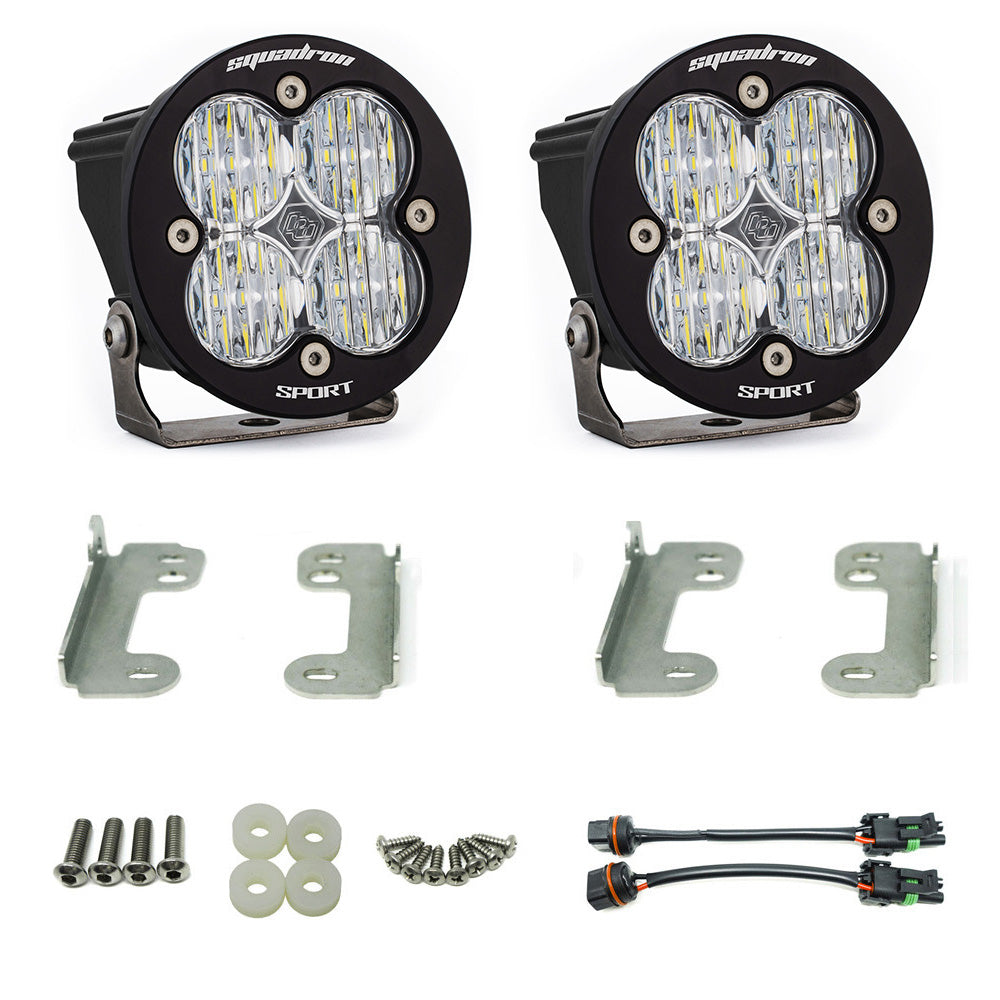 Jeep JK Squadron-R Sport Fog Pocket Light Kit OE Bumper (Clear)-Jeep 2007-09 Wrangler JK Baja Designs 448146