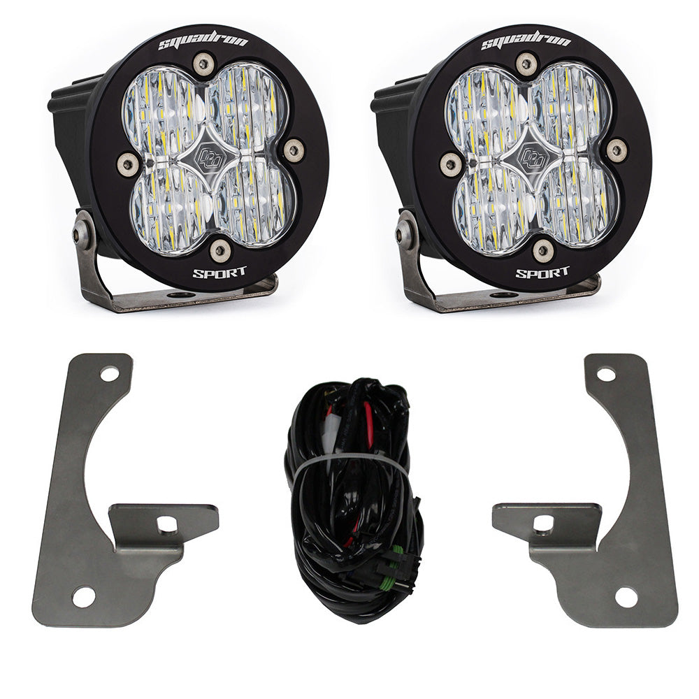 Jeep JK Squadron-R Sport Fog Pocket Light Kit Premium Bumper (Clear)-Jeep 2007-09 Wrangler JK Baja Designs 448147