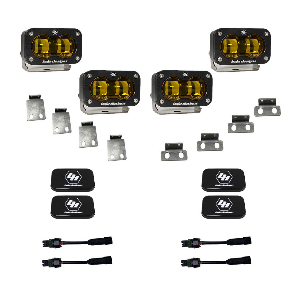 S2 SAE Baja Amber Fog Pocket Kit Fits 21-On Ford Raptor Baja Designs 448171