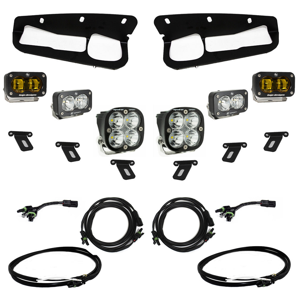 Ford Bronco (21-Present) S2 SAE FPK Sportsmen w/Upfitter Wiring Harness OEM Steel Bumper Baja Designs 448178UP
