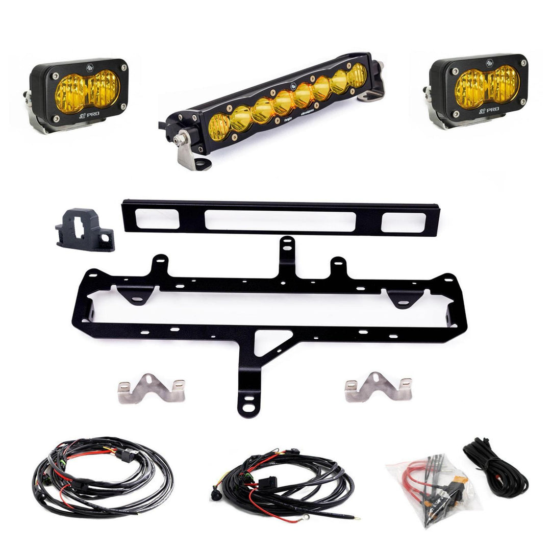 Toyota S8 10 Inch Light Bar S2 Pro Grille Conversion Light Kit 2024-On Toyota Tacoma Baja Amber Baja Designs 448263