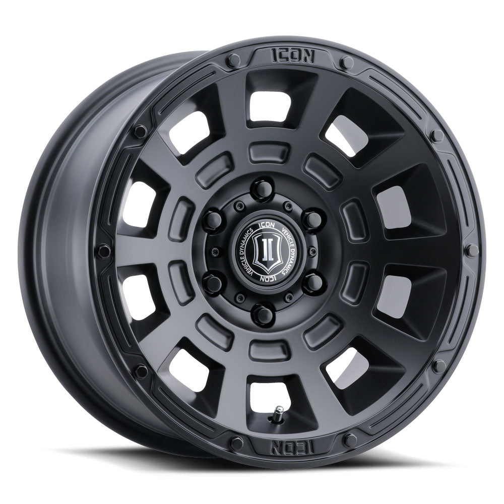 ICON Alloys Thrust Satin Black 17x8.5 5x150 25mm Offset 5.75" BS (2817855557SB)