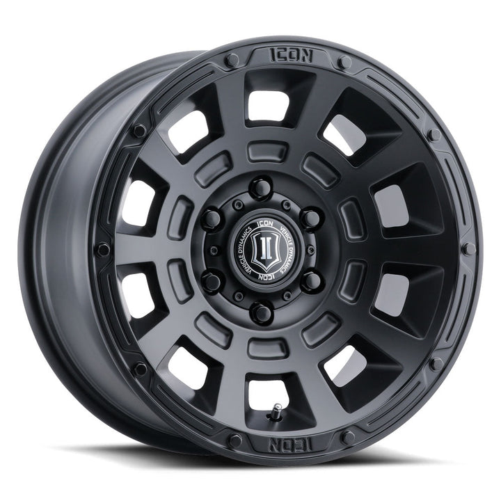 ICON Alloys Thrust Satin Black 17x8.5 5x5 -6mm Offset 4.5" BS (2817857345SB)