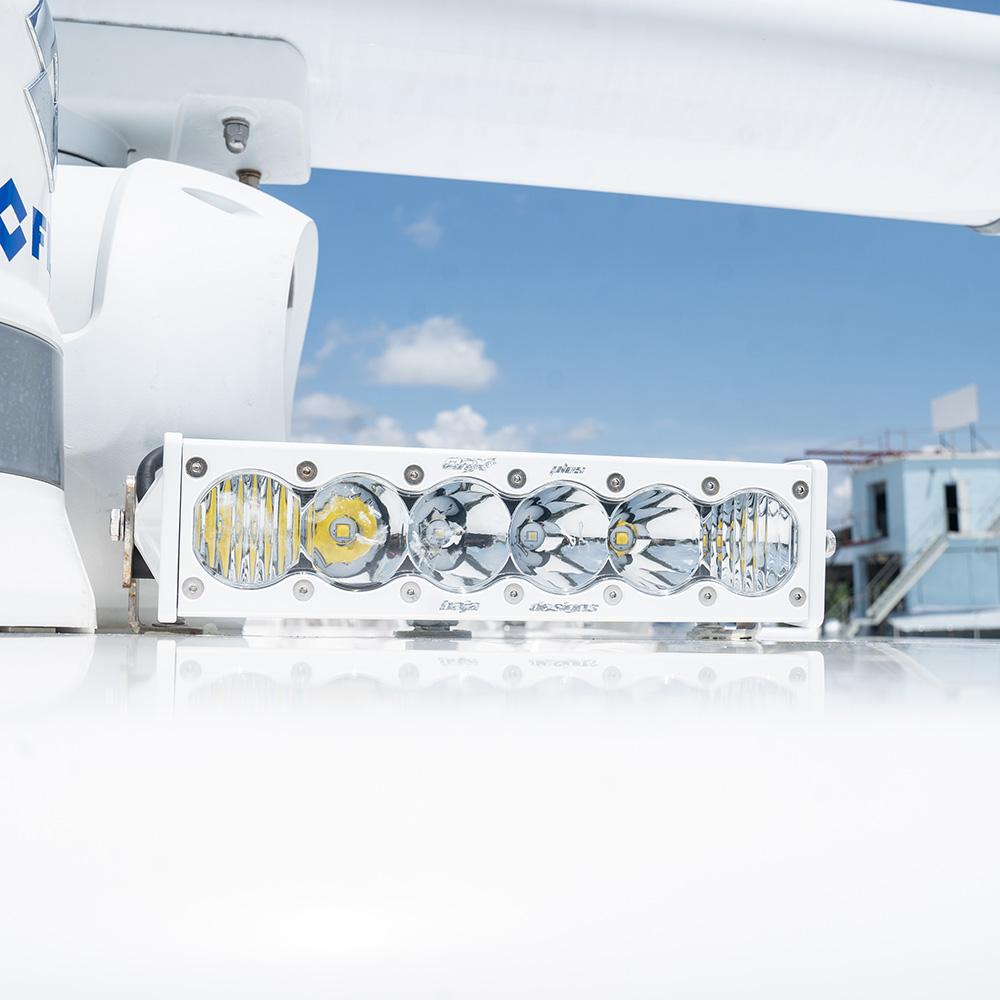 OnX6+ White Straight LED Light Bar (10 Inch; Driving/Combo; Clear) Baja Designs 451003WT
