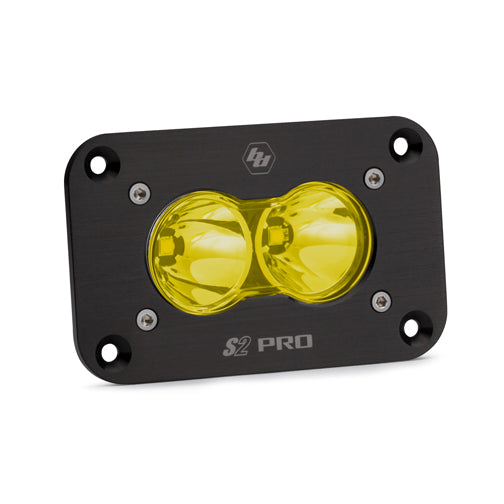 LED Work Light Flush Mount Baja Amber Lens Spot Pattern S2 Pro Baja Designs 481011