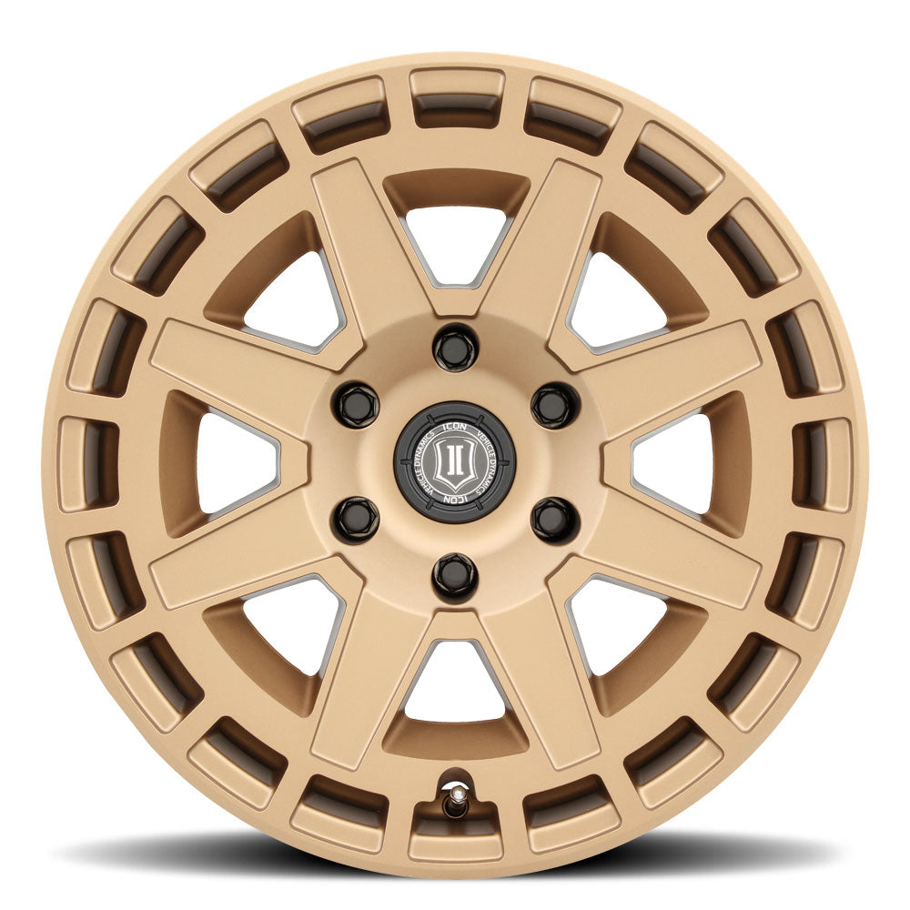 ICON Alloys Compass Satin Brass 17x8.5 6x135 6mm Offset 5" BS (3217856350BS)