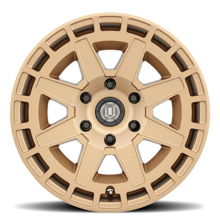 ICON Alloys Compass Satin Brass 17x8.5 6x135 6mm Offset 5" BS (3217856350BS)