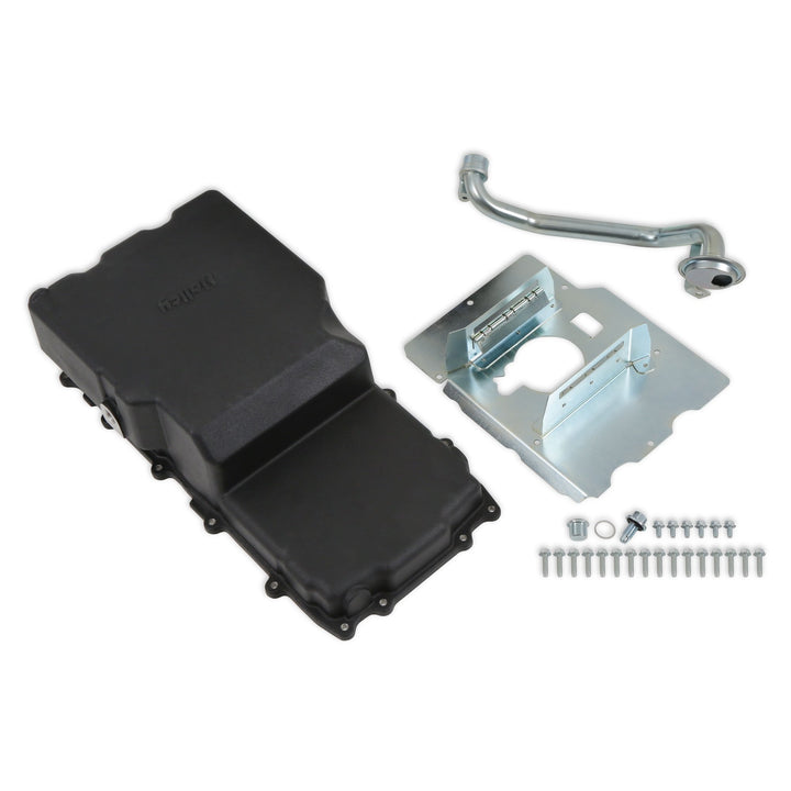 Holley Cast Aluminum Rear Sump Oil Pan - Ford Coyote Swap - Black | SKU 302-90BK