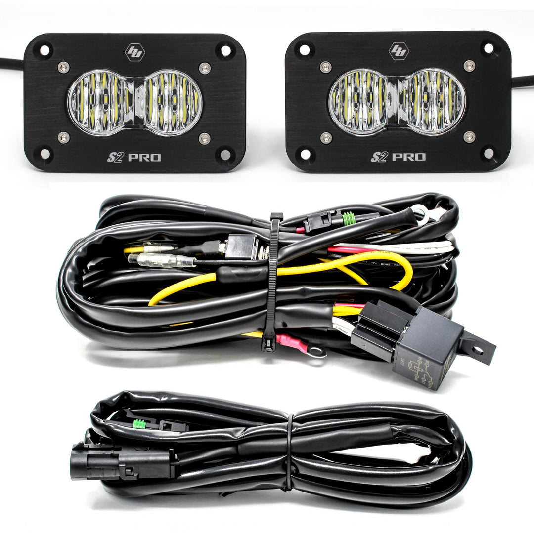 Flush Mount LED Light Pod Kit Wide Cornering Pair S2 Pro Baja Designs 487807