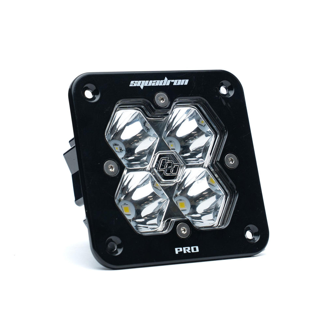 Squadron 2.0 Pro Black Flush Mount LED Auxiliary Light Pod Universal Clear Spot 49-1001-2