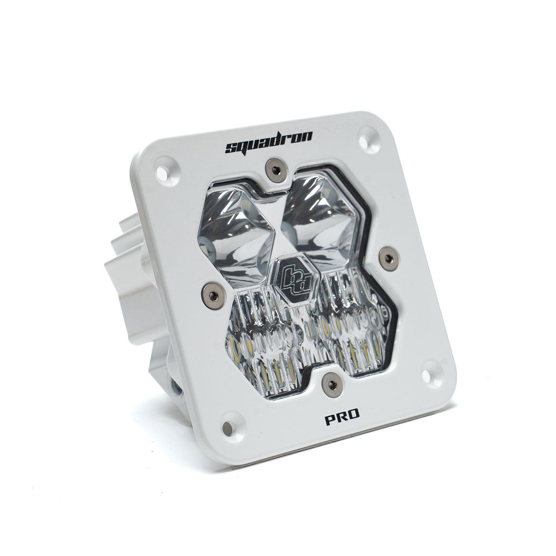 Squadron 2.0 Pro White Flush Mount LED Auxiliary Light Pod Universal Clear Driving/Combo 49-1003-WT-2