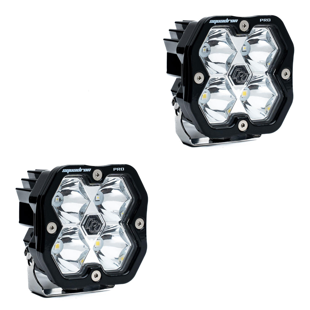 Squadron 2.0 Pro Black LED Auxiliary Light Pod Pair (No Harness) Universal Clear Spot 49-7801-2NH
