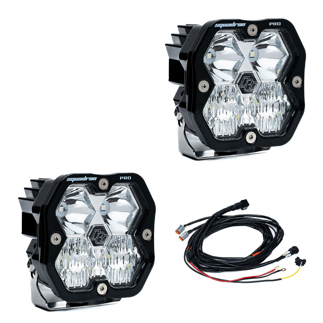 Squadron 2.0 Pro Black LED Auxiliary Light Pod Pair Universal Clear Driving/Combo 49-7803-2
