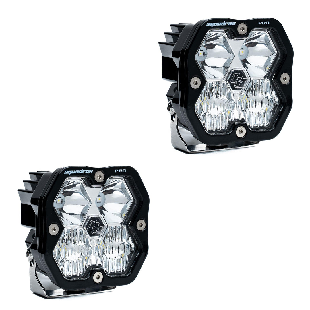 Squadron 2.0 Pro Black LED Auxiliary Light Pod Pair (No Harness) Universal Clear Driving/Combo 49-7803-2NH