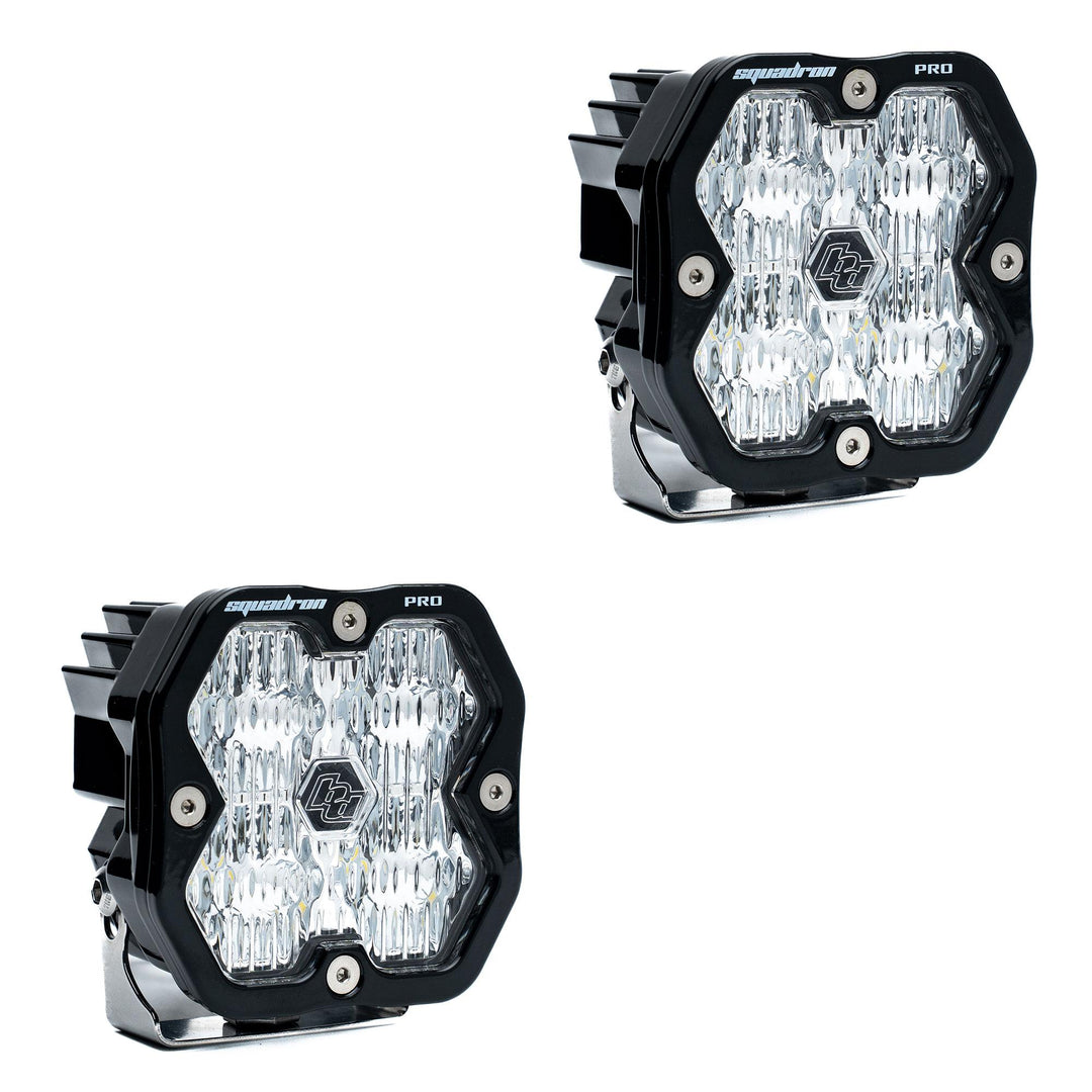 Squadron 2.0 Pro Black LED Auxiliary Light Pod Pair (No Harness) Universal Clear Wide Cornering 49-7805-2NH
